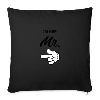 dans son mr - Housse de coussin décorative 45 x 45 cm - noir - Devant