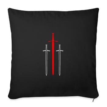 Red sword - Sofa pillowcase 17,3'' x 17,3'' (45 x 45 cm) - black - Front