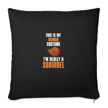 Forest Rodent Costume Party Gift Squirrel - Sofa pillowcase 17,3'' x 17,3'' (45 x 45 cm) - black - Front
