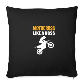 Motorcross like Boss Competitive Person Gesch - Sofa pillowcase 17,3'' x 17,3'' (45 x 45 cm) - black - Front