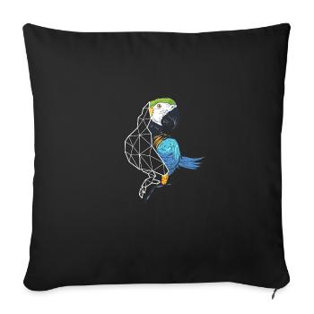 Roue Perroquet Ornithologie Cadeau - Housse de coussin décorative 45 x 45 cm - noir - Devant