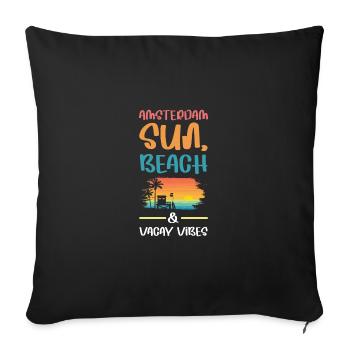Ambiance de vacances à Amsterdam - Housse de coussin décorative 45 x 45 cm - noir - Devant