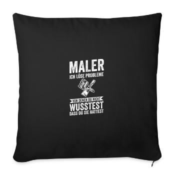 Maître Peintre Compagnon Peintre - Housse de coussin décorative 45 x 45 cm - noir - Devant