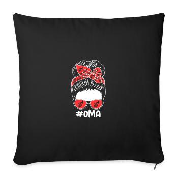 Corniste Grand-mère Cor français - Housse de coussin décorative 45 x 45 cm - noir - Devant