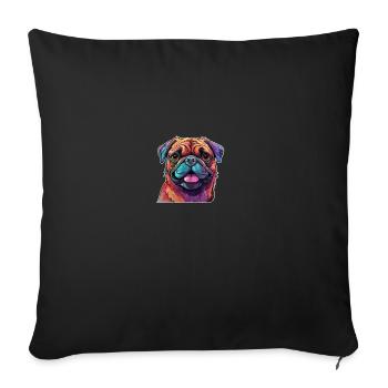 Pug colorful - Sofa pillowcase 17,3'' x 17,3'' (45 x 45 cm) - black - Front