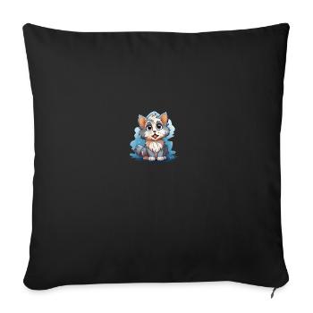 Chat pour enfants - Housse de coussin décorative 45 x 45 cm - noir - Devant