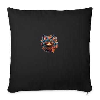 Katze Farbenfroh - Sofakissenbezug 45 x 45 cm - Schwarz - Vorne