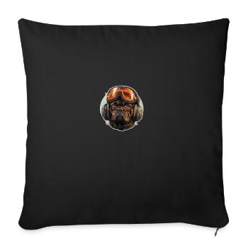 Pilote Carlin - Housse de coussin décorative 45 x 45 cm - noir - Devant