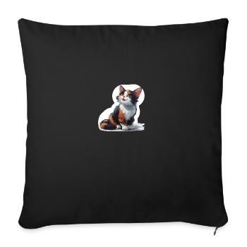 Cute kitten - Sofa pillowcase 17,3'' x 17,3'' (45 x 45 cm) - black - Front
