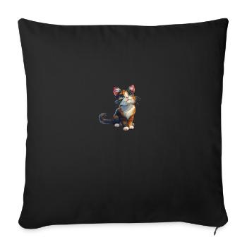 Cute kitten - Sofa pillowcase 17,3'' x 17,3'' (45 x 45 cm) - black - Front