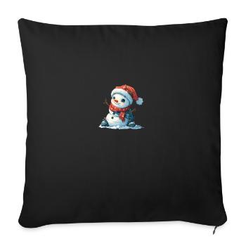 Bonhomme de neige pour les enfants - Housse de coussin décorative 45 x 45 cm - noir - Devant