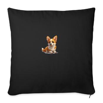 Mignon petit chien - Housse de coussin décorative 45 x 45 cm - noir - Devant