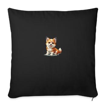 Mignon petit chien - Housse de coussin décorative 45 x 45 cm - noir - Devant