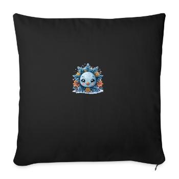 Flocon de neige pour les enfants - Housse de coussin décorative 45 x 45 cm - noir - Devant