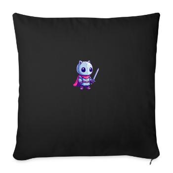 Tapferer Ritter im Comicstil für Kinder - Sofakissenbezug 45 x 45 cm - Schwarz - Vorne