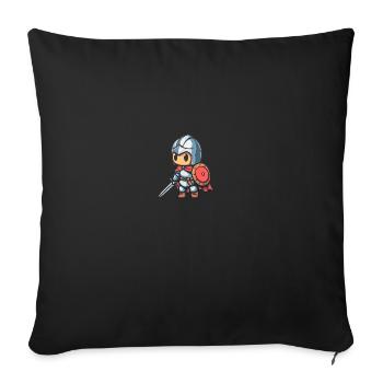 Tapferer Ritter im Comicstil für Kinder - Sofakissenbezug 45 x 45 cm - Schwarz - Vorne