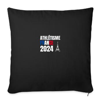 Cadeau Supporter Athlétisme France - Housse de coussin décorative 45 x 45 cm - noir - Devant