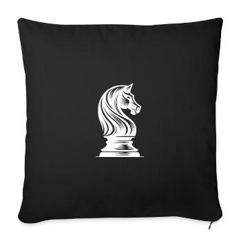 Chess Piece Horse Knight Chess Horse Drawing - Sofa pillowcase 17,3'' x 17,3'' (45 x 45 cm) - black - Front