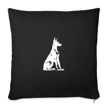 Simple Guard Dog Doberman Dogs Silhouette - Sofa pillowcase 17,3'' x 17,3'' (45 x 45 cm) - black - Front