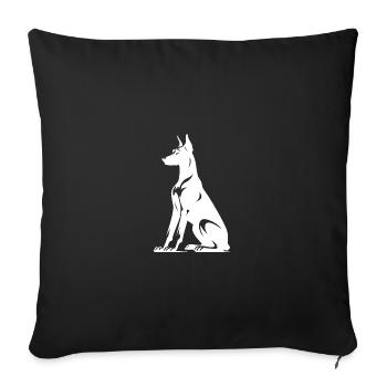 Stylized Doberman Dogs Silhouette - Sofa pillowcase 17,3'' x 17,3'' (45 x 45 cm) - black - Front