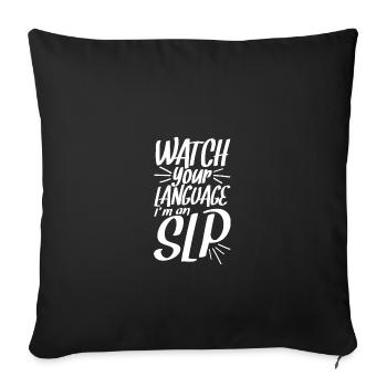 Orthophoniste Orthophonie Orthophonie - Housse de coussin décorative 45 x 45 cm - noir - Devant