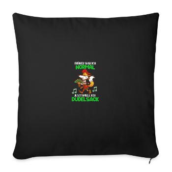 Dudelsack Dudelsackspieler Schottland Sackpfeife - Sofakissenbezug 45 x 45 cm - Schwarz - Vorne