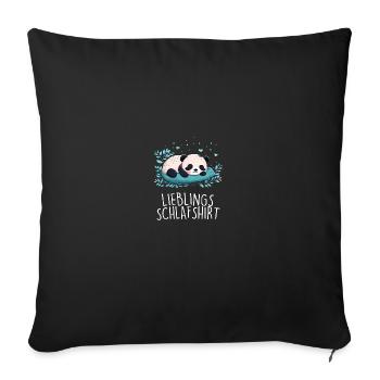 Lieblings Schlafshirt Panda Pandabär Nachtshirt - Sofakissenbezug 45 x 45 cm - Schwarz - Vorne