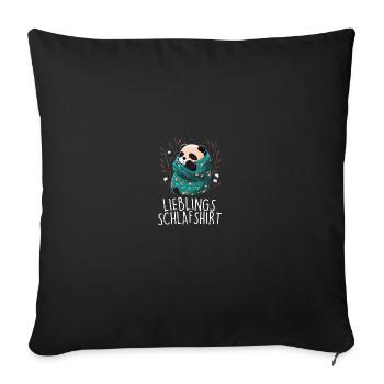 Lieblings Schlafshirt Panda Pandabär Nachtshirt - Sofakissenbezug 45 x 45 cm - Schwarz - Vorne