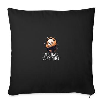 Lieblings Schlafshirt Panda Pandabär Nachtshirt - Sofakissenbezug 45 x 45 cm - Schwarz - Vorne