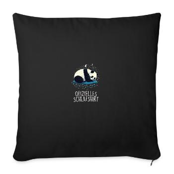 Offizielles Schlafshirt Panda Pandabär Nachtshirt - Sofakissenbezug 45 x 45 cm - Schwarz - Vorne