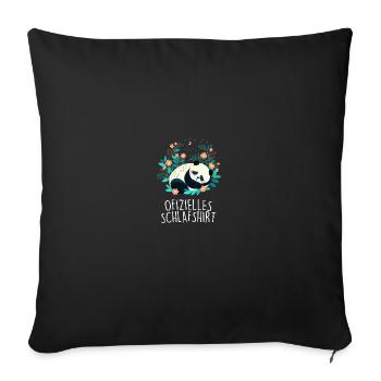 Offizielles Schlafshirt Panda Pandabär Nachtshirt - Sofakissenbezug 45 x 45 cm - Schwarz - Vorne