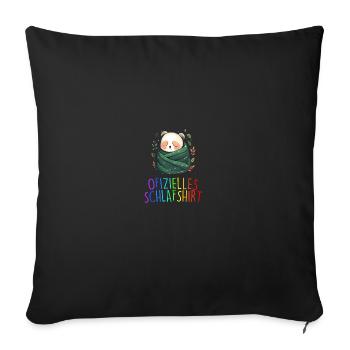 Offizielles Schlafshirt Panda Pandabär Nachtshirt - Sofakissenbezug 45 x 45 cm - Schwarz - Vorne
