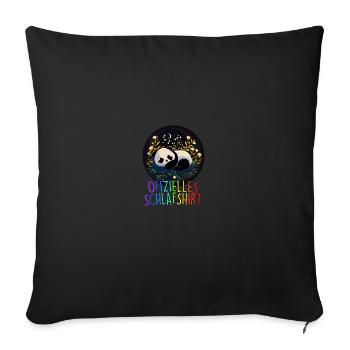 Offizielles Schlafshirt Panda Pandabär Nachtshirt - Sofakissenbezug 45 x 45 cm - Schwarz - Vorne