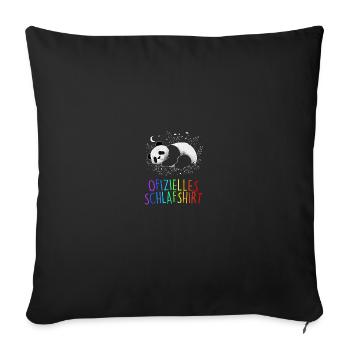 Offizielles Schlafshirt Panda Pandabär Nachtshirt - Sofakissenbezug 45 x 45 cm - Schwarz - Vorne