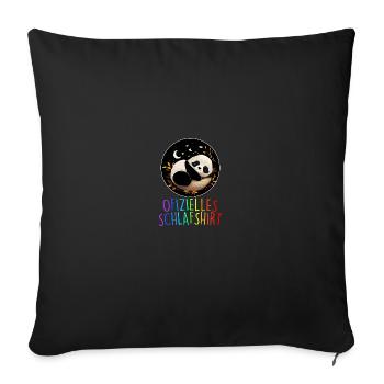 Offizielles Schlafshirt Panda Pandabär Nachtshirt - Sofakissenbezug 45 x 45 cm - Schwarz - Vorne