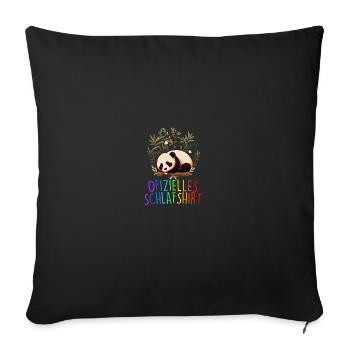 Offizielles Schlafshirt Panda Pandabär Nachtshirt - Sofakissenbezug 45 x 45 cm - Schwarz - Vorne