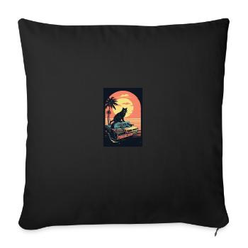Cat Synthesizer Katze Retro Vintage Studio Gear - Sofakissenbezug 45 x 45 cm - Schwarz - Vorne