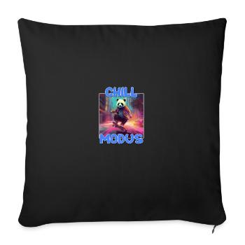 Chill Modus Pandabär Tierliebhaber Süßes Panda - Sofakissenbezug 45 x 45 cm - Schwarz - Vorne