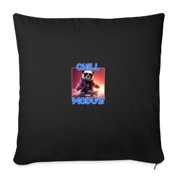 Chill Modus Pandabär Panda Liebhaber Süßes Panda - Sofakissenbezug 45 x 45 cm - Schwarz - Vorne