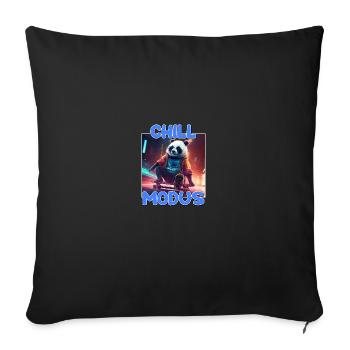 Nettes Chill Modus Pandabär Panda Liebhaber Süßes - Sofakissenbezug 45 x 45 cm - Schwarz - Vorne