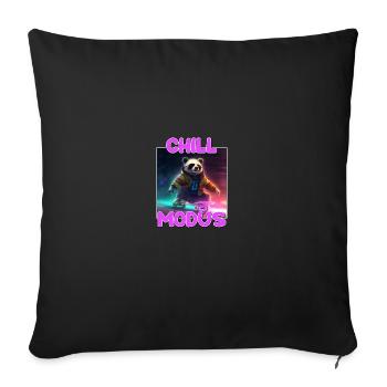 Chill Modus Pandabär Tierliebhaber Süßes Panda - Sofakissenbezug 45 x 45 cm - Schwarz - Vorne