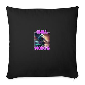 Nettes Chill Modus Pandabär Panda Liebhaber Süßes - Sofakissenbezug 45 x 45 cm - Schwarz - Vorne