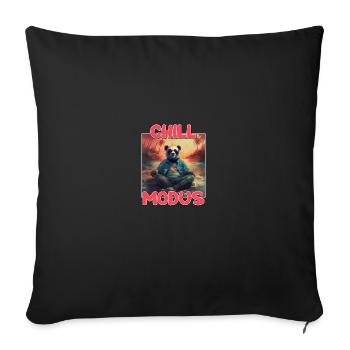 Chill Modus Pandabär Bambus Bär Überraschung - Sofakissenbezug 45 x 45 cm - Schwarz - Vorne