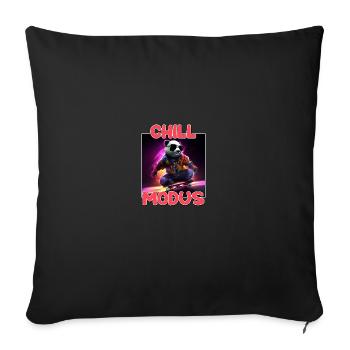 Chill Modus Pandabär Panda Liebhaber Süßes Panda - Sofakissenbezug 45 x 45 cm - Schwarz - Vorne