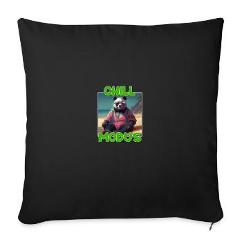 Chill Modus Pandabär Tierliebhaber Süßes Panda - Sofakissenbezug 45 x 45 cm - Schwarz - Vorne