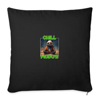 Nettes Chill Modus Pandabär Panda Liebhaber Süßes - Sofakissenbezug 45 x 45 cm - Schwarz - Vorne