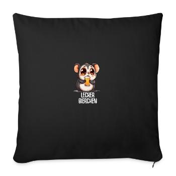 Lecker Bierchen Sad Hamster Meme Bier Mallorca - Sofakissenbezug 45 x 45 cm - Schwarz - Vorne