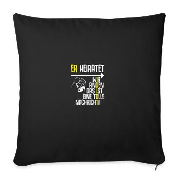 Junggesellenabschied Männer T-Shirt Polterabend - Sofakissenbezug 45 x 45 cm - Schwarz - Vorne
