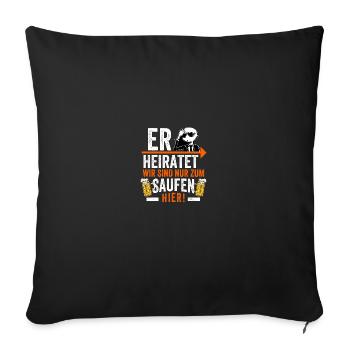 Junggesellenabschied Männer T-Shirt Polterabend - Sofakissenbezug 45 x 45 cm - Schwarz - Vorne