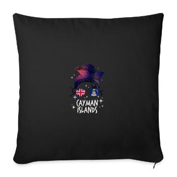 Îles Caïmanes - Housse de coussin décorative 45 x 45 cm - noir - Devant